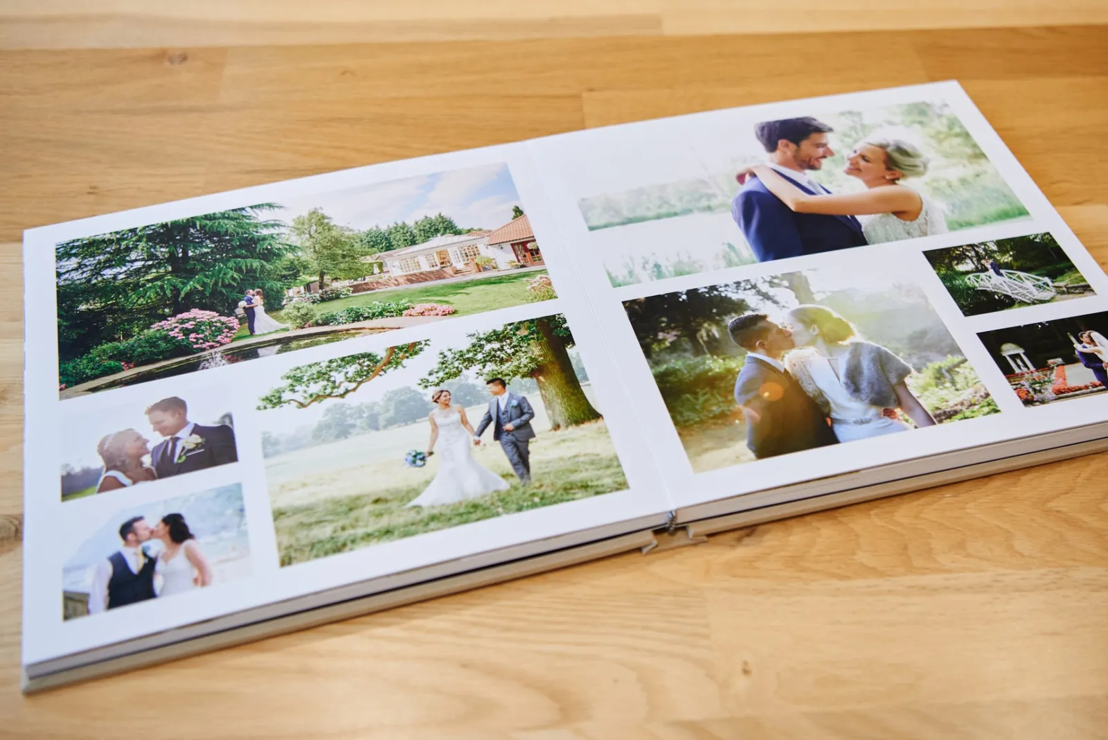 printed wedding album displaying wedding photographs