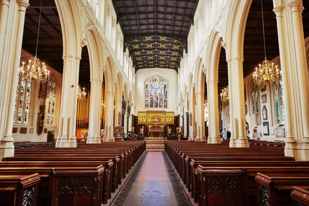 Interior of St Margaret's Church, Westminster Abbey in central London 