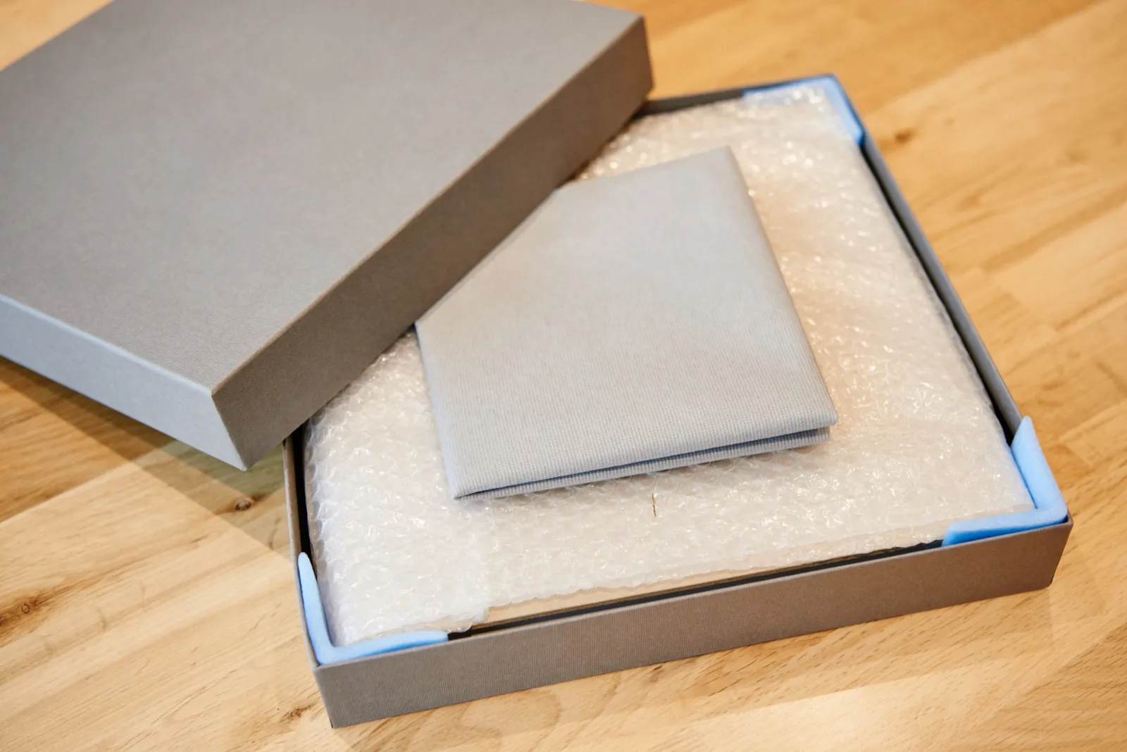 printed wedding album in grey box