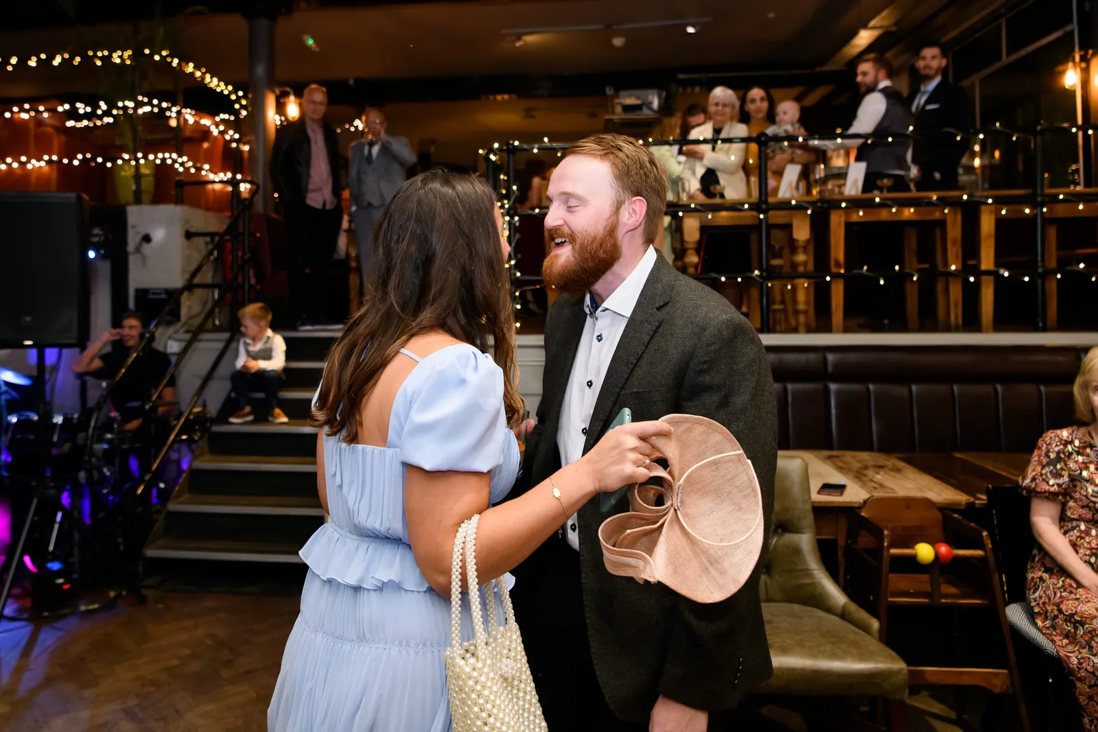 male guest dancing and having fun during the Depot N7 wedding 