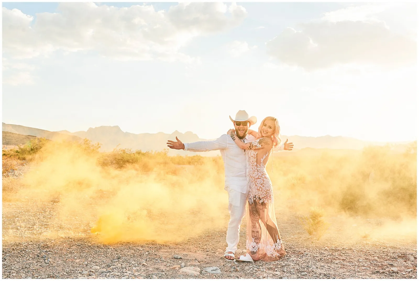 Las Vegas Destination Wedding: A Rock n Roll Smoke Bomb Elopement