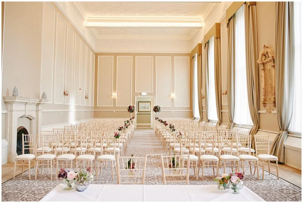 Empty interior photo of ceremony room at Beaumont Estate in Windsor, London