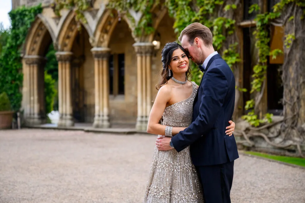 happy bride and groom during nottingham wedding photography 