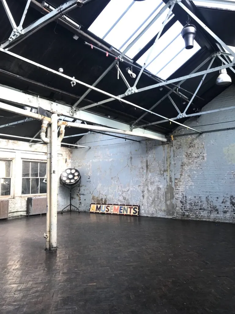 Interior of MC Motors Photo Studio Wedding Venue