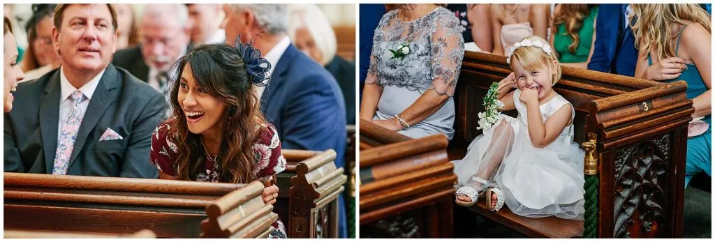 Wedding guests sat inside St Margaret's Church in central London