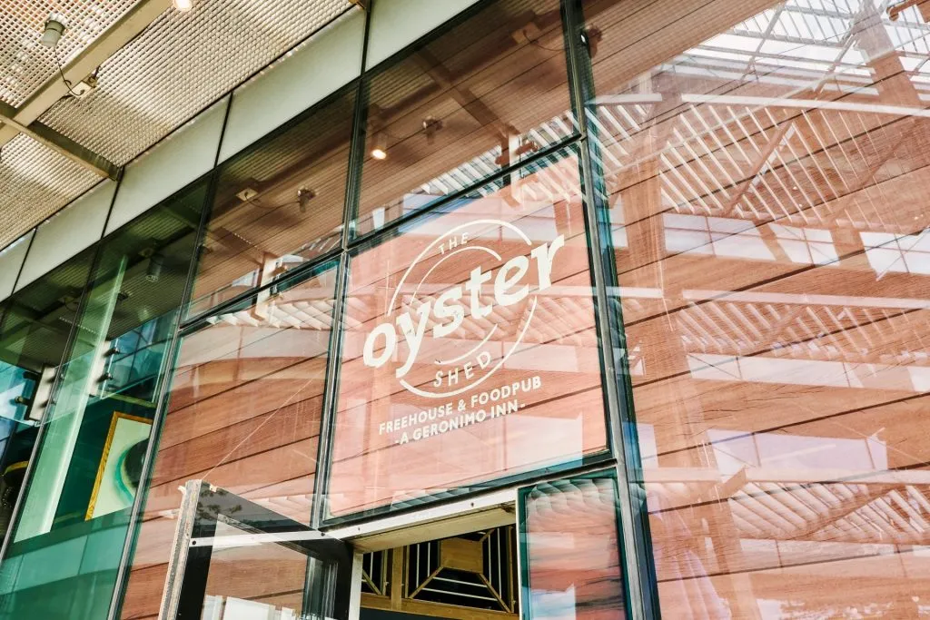Exterior of the Oyster Shed wedding venue in Central London. 