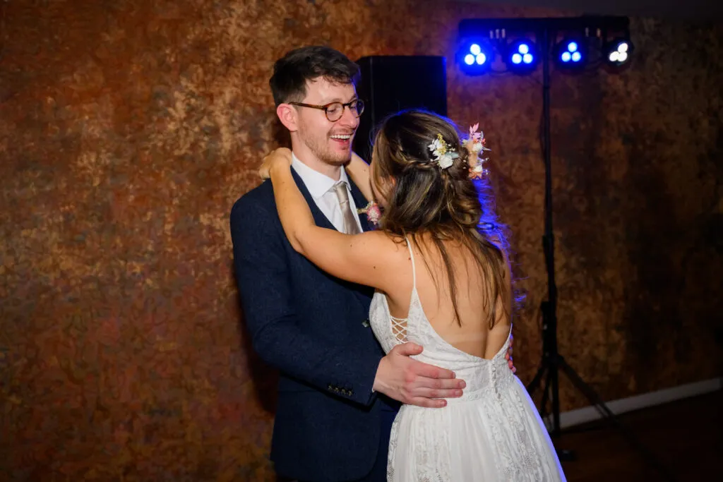 first dance at woodborough hall wedding reception